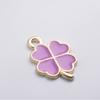Aleación Aceite Goteo Cuatro Hojas Trébol Colgante DIY Joyería Paz y Alegría Artesanía Metálica Accesorios Pulsera Doble Felicidad Colgante