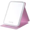 Espejo de Maquillaje LED con Luz, Adecuado para Dormitorios Universitarios, Uso de Escritorio, Alto Valor Estético, Ajustable, Portátil, Espejo Plegable