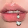 Anillo para Labio de Circonita en Forma de Corazón 3D Anillo de Herradura de Acero Inoxidable Adorno para Labio en Forma de U Anillo para Hélice de Oreja Cobre Incrustado Circonita Piercing Venta al por Mayor Transfronterizo