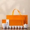 Juego de Té Kung Fu de Porcelana Blanca Dehua de Gama Alta Tazón de Té para Oficina en Casa Taza de Té Recuerdo Regalo para Reunión Anual de Empresa