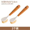 Escova de panela de palha de trigo com cabo longo, óleo antiaderente, não suja as mãos, escova para panelas e louças com cabo, escova de cabo longo, limpador de cozinha