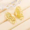 Pendientes de Mariposa Hueca para Mujer Nicho Diseño Único Retro Extraíbles Moda Elegante Simple Pendientes de Viento Frío para Mujer