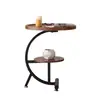 Mesa Auxiliar de Sofá, Mesa Pequeña para Sala de Estar, Mesa de Café Pequeña para el Hogar, Mesa Redonda Pequeña para Balcón, Mesa de Esquina Sencilla, Mesita de Noche para Dormitorio con Almacenamiento