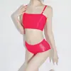 Conjunto de Lingerie Sexy Oleoso Transparente Bandeau Camisola Super Fino Humor Tentação Sem Costura Tamanho Grande Calcinha Triângulo para Mulheres
