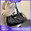 Bolsa Tote Estilo Coreano Nicho Retrô Bolsa de Ombro Grande para Mulheres Cor Sólida Grande Capacidade Plissada Bolsa Hot Girl Biker Bolsa de Trabalho para Mulheres