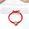 2021 Año del Buey Mascota Cuerda Roja de la Suerte Este Año de Vida Cuerda Roja para la Cabeza Pulsera Banda de Goma de Doble Uso Cuerda para el Cabello de Mujer Anillo para el Cabello