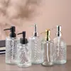 Frasco de álcool em gel de vidro transparente transfronteiriço frasco de loção frasco de vidro criativo frasco vazio de gel de banho shampoo em estoque atacado