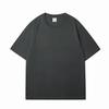 Camiseta Manga Curta Sem Costura de Algodão Penteado Tamanho Europeu para Homens e Mulheres, Camiseta Solta de Algodão Puro, Camiseta Básica, Camisa Cultural Masculina com Logo Estampado