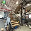 Escada Suspensa em U de Teak de Alto Padrão com Quilha Oculta e Guarda-Corpo de Vidro Corrimão Sólido de Madeira de Teak Escada Suspensa de Exportação