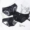 2020 nueva Serie Negra ropa interior sexy de encaje para mujer divertida de talle bajo cadera transpirable calzoncillos para dama