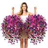 Flor de campanilla de seda de 5 pétalos para decoración del hogar y de bodas, flor artificial para arreglo de cascada de enredadera para colgar en la pared del patio, decoración de jardín