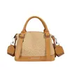 Bolsa feminina de couro macio, grande capacidade, de alta qualidade, moderna, versátil, bolsa transversal trançada, bolsa feminina estilosa e simples para comércio exterior