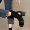 Botas de suela gruesa, botas Martin de tacón grueso para mujer, otoño e invierno 2024, nuevas botas cortas con costuras de altura pequeña, botas finas elásticas