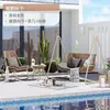 Cadeira de Balanço Externa Personalizada para Pátio de Villa, Varanda, Uso Doméstico, Jardim Externo, Cadeira de Balanço Dupla Tendência