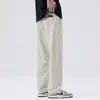 2026 Nuevos Pantalones Casuales Transpirables para Hombre con Cordón, Pierna Recta Holgada, Verano, Algodón