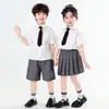 Falda Plisada Estilo Academia Infantil de Rendimiento para Niños Programa de Actuación de Graduación Coro Uniforme Escolar para Niños y Niñas