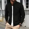 Cardigan masculino slim de malha waffle com bolso e lapela, jaqueta casaco masculino de gola alta, primavera e outono 2024, jovem, transfronteiriço