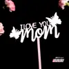 2026 Día de la Madre Feliz Decoración de Pastel Tarjeta de Corazón Acrílico Cadena de Perlas Topper Feliz Día de la Madre