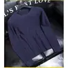 Suéter jacquard de cuello redondo popular para otoño e invierno 2023, camiseta base casual versátil para hombre