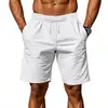 Amazon Europa y América Hombres Lino Transpirable Casual Deportivos Shorts de Playa Vacaciones de Verano Sueltos Cordón Pantalones Cortos tipo Bermuda