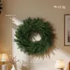 Decorações de Natal Transfronteiriças 50cm Guirlanda de Natal com Folhas de Pinheiro e Cipreste Imitação Decorações de Porta Decoração de Natal Anel de Rattan
