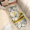 Fábrica de alfombras de cachemir con diseño de gato, venta al por mayor, para sala de estar, dormitorio, alfombra lavable a máquina, linda alfombra de dibujos animados para ventana salediza, manta para mesita de noche