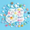 Serie de Vida Marina de Playa de Dibujos Animados Resina Pequeños Accesorios Pegamento de Crema Hecho a Mano Accesorios para Joyería DIY Cinchuelo para el Cabello Pinza para el Cabello