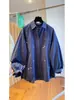 Camisa Bordada Plus Size 150kg para Mulheres, Nova Blusa Casual Versátil Solta Emagrecedora de Manga Longa para Primavera e Outono