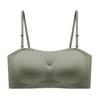 Sujetador de una pieza strapless de color sólido brillante con soporte lateral para los senos, sin varillas, push-up, cómodo, anti-caída