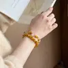"Luz Flutuante e Aura Espiritual" Cristal Amarelo Torre Natural, Cristal de Cabelo Dourado, Pulseira de Cristal, Cristal Amarelo para Atrair Riqueza e Boa Sorte, Pulseira Simples
