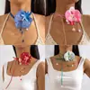 Cadena de Cuello Fresca de Orquídea Mariposa Transfronteriza Europea y Americana con Cordón Personalizado Collar Largo Grande de Flor Collar para Mujeres
