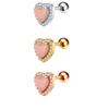 Nueva joyería de circón rosa amor acero inoxidable Europa y Estados Unidos más vendido arete corazón melocotón labio uña uña hueso de la oreja joyería piercing