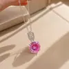 Collar colgante de fuegos artificiales romántico y colorido estilo francés para mujer, anillo Paraiba, pendientes y accesorios versátiles de lujo ligero de alta gama