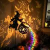 Nuevo producto transfronterizo: Lámpara de jardín de bruja de Halloween, decoración de suelo de jardín de arte de hierro, luz ambiental brillante para exteriores para el Festival de los Fantasmas