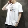 Camiseta Masculina de Verão Nova 2024 Solta Manga Curta Gola Redonda Casual Base Fina Tendência