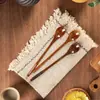 Souvenirs de Vajilla de Madera Maciza, Cucharas de Madera, Cucharas para Niños, Cucharas Pequeñas para Sopa de Mango Largo, Mini Cucharas para Postre, Cucharas para Revolver Miel, Cucharas para Adultos