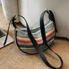 Bolso Tejido de Paja para Mujer Transfronterizo 2026 Nuevo Estilo Moda Bolso de Hombro Cruzado Elegante Estilo Coreano Bolso Tejido Tipo Empanada