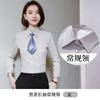 Camisa delgada de rayas de manga corta larga para hombre para primavera y verano Camisa de algodón para mujer para ropa de negocios, camisa para ropa de trabajo de oficina con logo bordado