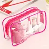 Saco de embalagem para suprimentos de gel de banho de PVC bolsa de mão transparente para shampoo bolsa de acabamento cosmético saco com zíper de plástico