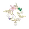 Broche de Planta e Flor Popular de Carga Pesada Transfronteiriça Concha Natural Pérola Guirlanda Corsage Terno Luxo Leve Atacado