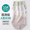 Ropa Interior de Algodón Colorida Tipo a Algodón Médico para Mujer, Algodón Puro, Longitud Extendida, Entrepierna Antibacteriana, Sin Costuras Visibles, Cintura Alta, Control de Abdomen, Bragas Triángulo