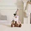 Nova Boneca de Natal: Boneco de Neve com Chapéu de Pelúcia Marrom e Cáqui, Posição em Pé, Rena e Urso de Natal Retráteis