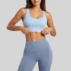Traje deportivo Juyitang de alta elasticidad tipo "piel desnuda", Sujetador deportivo para gimnasio con hebilla, Ropa interior de yoga a prueba de golpes de alta resistencia