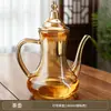 Bule de vidro exclusivo transfronteiriço para fazer chá, cafeteira doméstica de vidro borossilicato resistente ao calor, bule floral de grande capacidade
