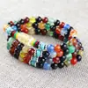 Pulsera de Ágata Natural de 108 Cuentas de Buda de Múltiples Círculos Calcedonia Arenisca Dorada Pulsera de Rosario de Tres Círculos Cuatro Círculos con Mantra de Seis Caracteres
