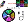 Kit de Tira de LED Transfronteiriça 5050 RGB Colorida Controle Remoto de 24 Teclas Bluetooth Tira de LED 5V Luz de Atmosfera para Fundo de TV