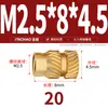 Latón Tierra Ocho Inyección de Fusión Caliente Embutido Estampado Moleteado Doble Paso Inserción Tornillo Tapa Tuerca Manguito Roscado de Cobre M2M4M5