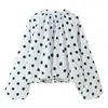 Novedades Verano 2026 Moda Callejera Femenina Transfronteriza Europea y Americana Camisa de Lunares con Abertura Trasera de Aspecto de Alta Gama Venta al por Mayor