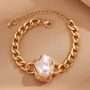 Pulsera Collar de Perlas Barrocas Transfronterizo Europeo y Americano Juego de Joyería Moda para Mujer Collar de Cadena Cubana Anillo