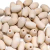 Contas de Madeira Natural em Formato Oval, Contas Longas, Pulseira DIY Feita à Mão, Colar, Enfeites para Pendurar em Cortinas de Porta, Materiais e Acessórios para Joias